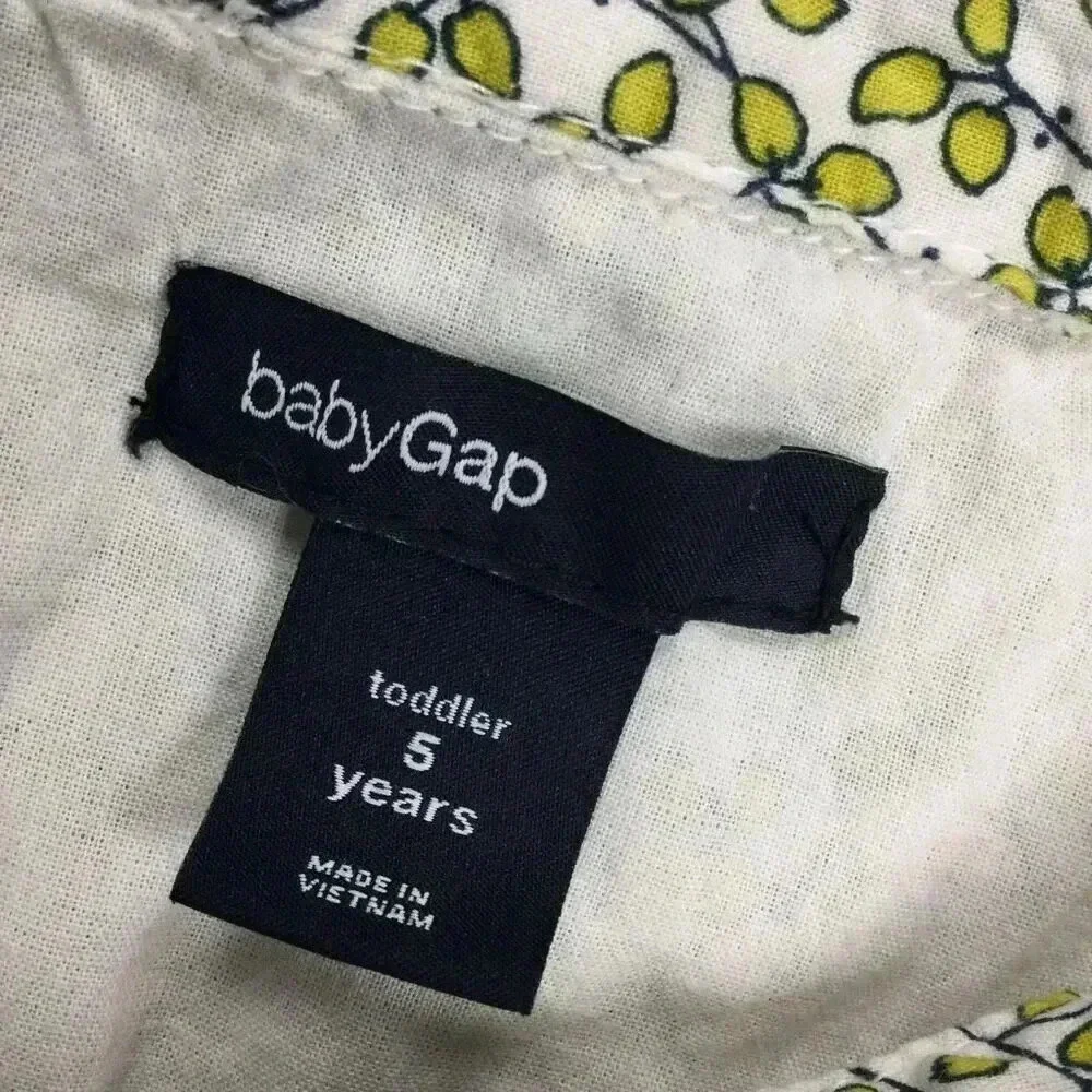 Baby Gap Toddler Green Leaf Print Lined Sleeveless Casual Summer Dress‎ Size 5T
